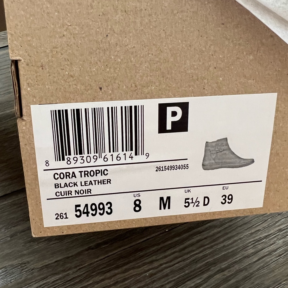 Clark Cora Tropic Black Leather Boot